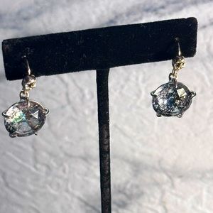 Gothic skull accented shepherds hook distressed rhinestone earrings